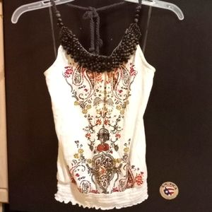 Bohemian beaded halter top size M
